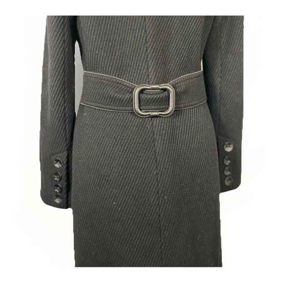 Soia & Kyo Merino Wool Blend Black Button up Collared Overcoat Women’s XS - Picture 4 of 10